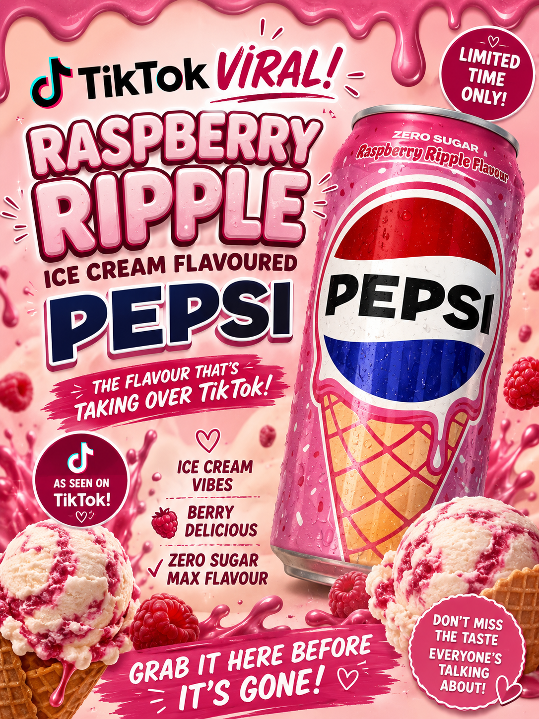 Raspberry ripple flavoured Pepsi