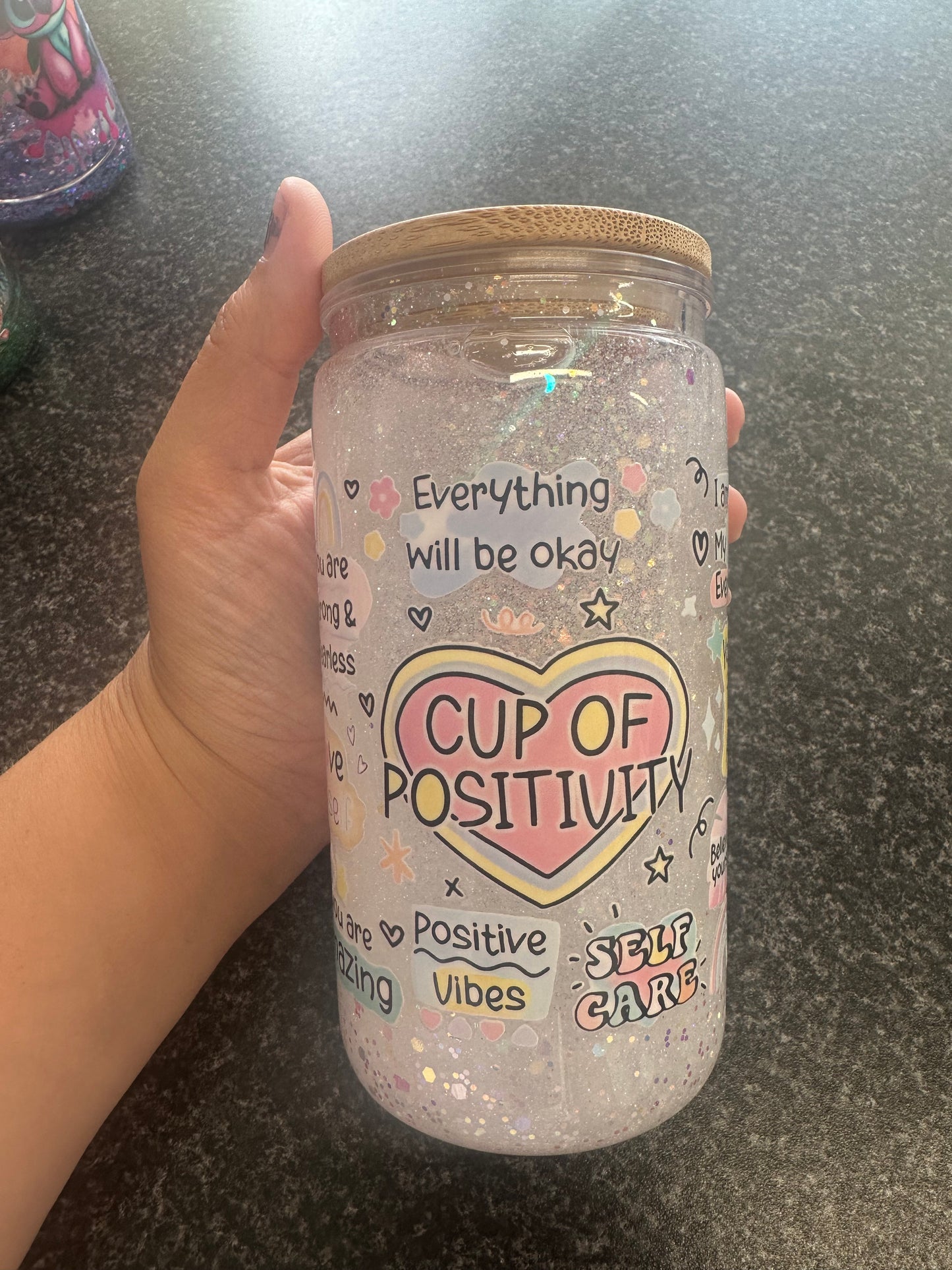 Stay Positive Snowglobe tumbler