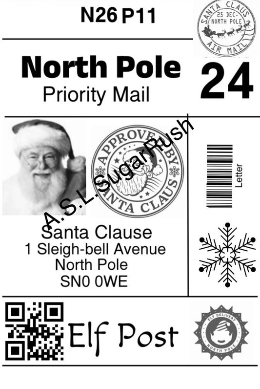 Santas Postage Label x5