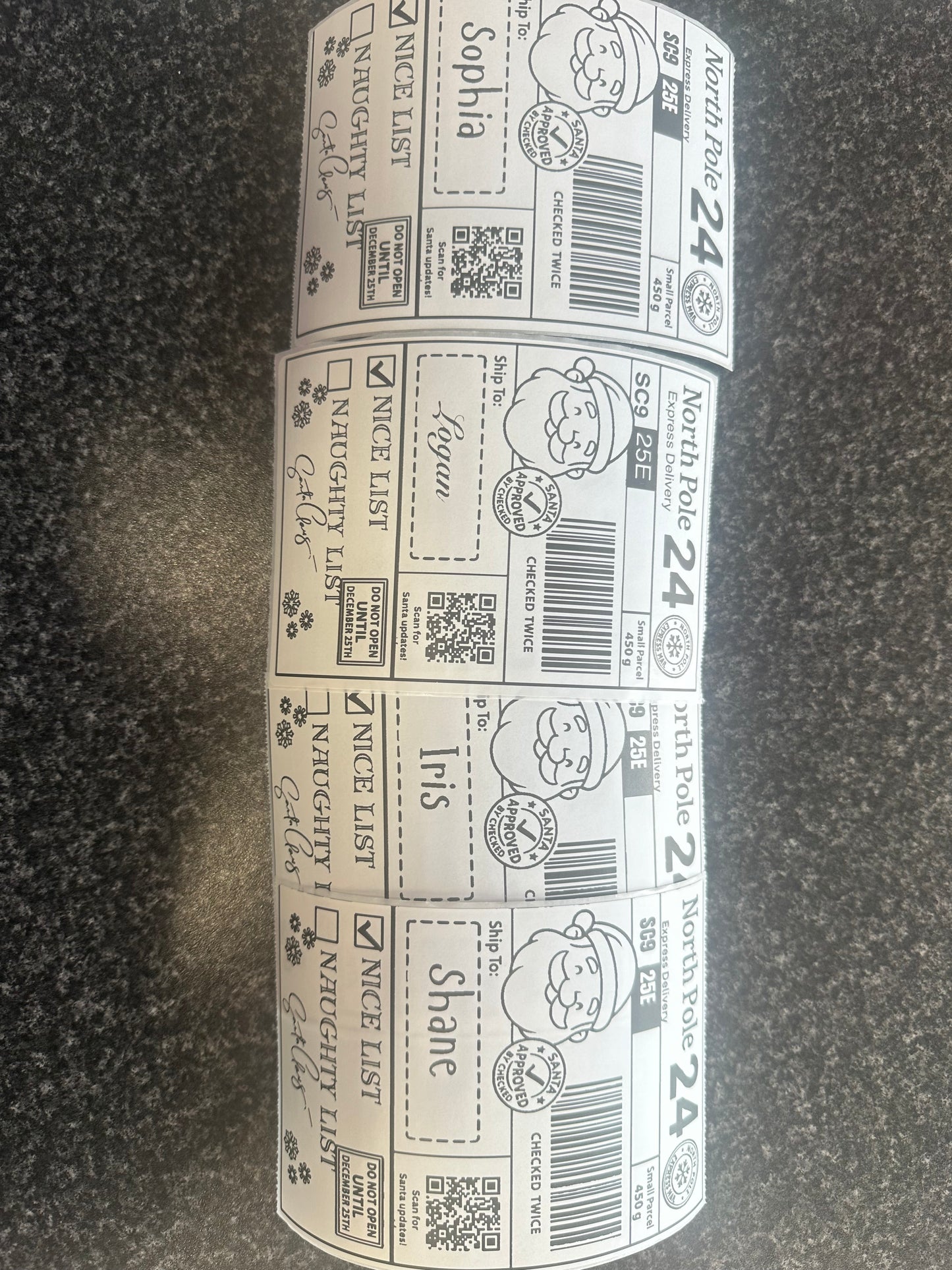 Santa nice or naughty label