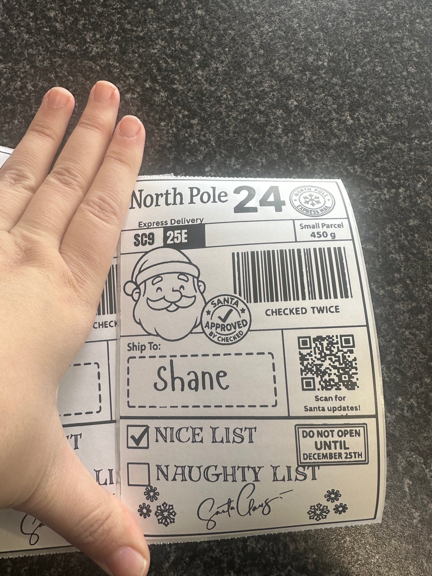 Santa nice or naughty label