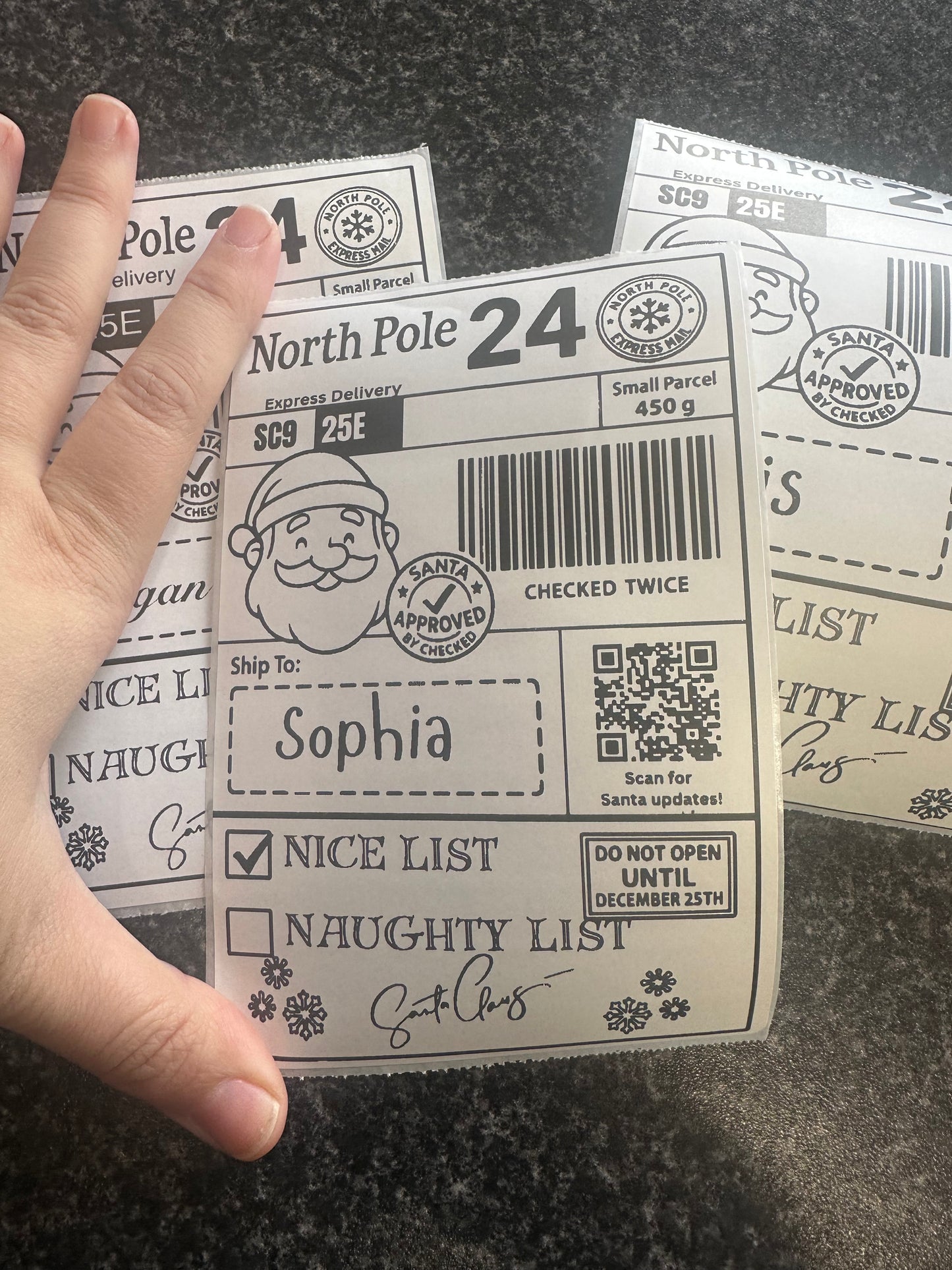 Santa nice or naughty label