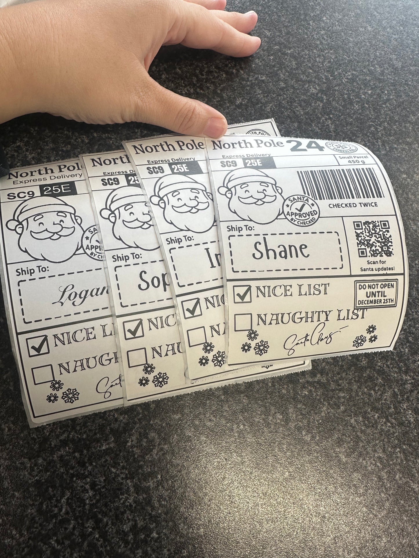 Santa nice or naughty label