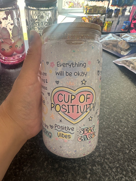 Stay Positive Snowglobe tumbler